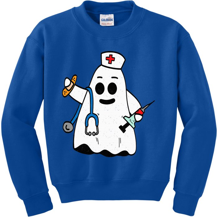 Nurse Ghost Scrub Cute Halloween Costume For Nurses RN Kids Sweatshirt