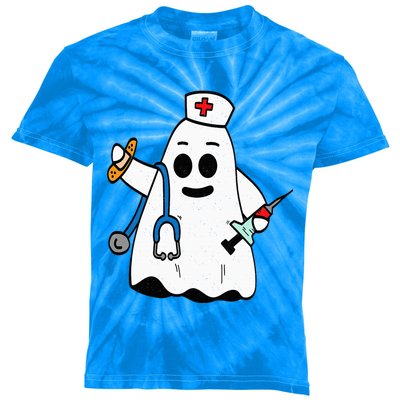 Nurse Ghost Scrub Cute Halloween Costume For Nurses RN Kids Tie-Dye T-Shirt