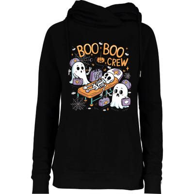 Nurse Ghost Skeleton Funny Boo Crew Halloween Womens Funnel Neck Pullover Hood