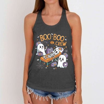 Nurse Ghost Skeleton Funny Boo Crew Halloween Women's Knotted Racerback Tank