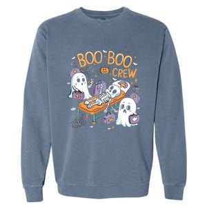 Nurse Ghost Skeleton Funny Boo Crew Halloween Garment-Dyed Sweatshirt