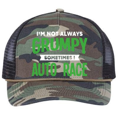 Not Grumpy Sometimes I Auto Race Funny Car Racing Humor Cute Gift Retro Rope Trucker Hat Cap