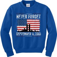 Never Get September 11 2001 Memorial Day American Flag Kids Sweatshirt