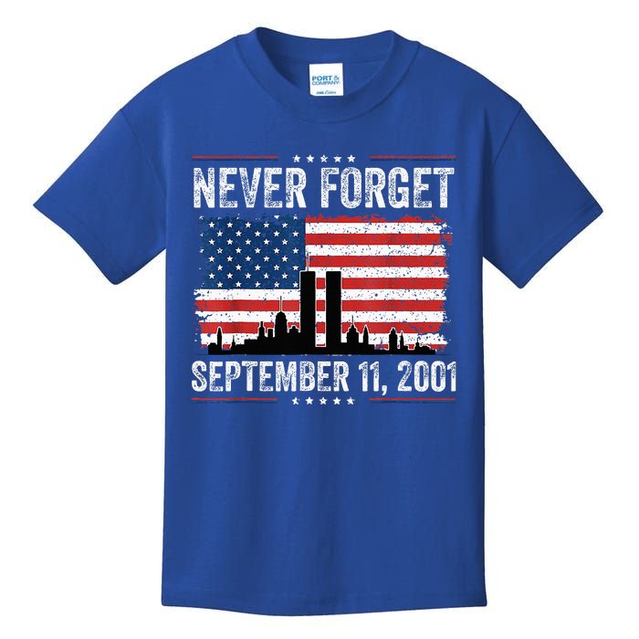 Never Get September 11 2001 Memorial Day American Flag Kids T-Shirt