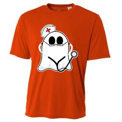 Nurse Ghost Scrub Top Halloween Costume For Nurses Rn Funny Gift Cooling Performance Crew T-Shirt