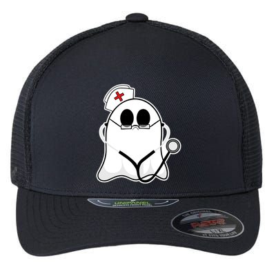 Nurse Ghost Scrub Top Halloween Costume For Nurses Rn Funny Gift Flexfit Unipanel Trucker Cap