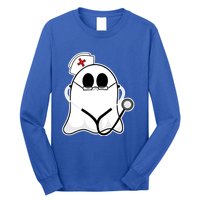 Nurse Ghost Scrub Top Halloween Costume For Nurses Rn Funny Gift Long Sleeve Shirt