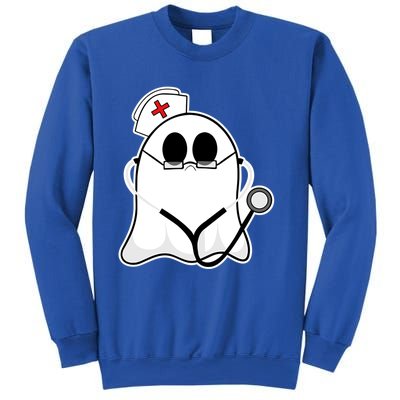 Nurse Ghost Scrub Top Halloween Costume For Nurses Rn Funny Gift Sweatshirt