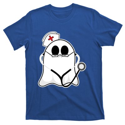 Nurse Ghost Scrub Top Halloween Costume For Nurses Rn Funny Gift T-Shirt