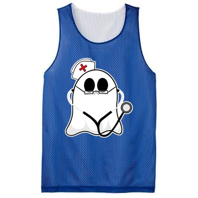 Nurse Ghost Scrub Top Halloween Costume For Nurses Rn Funny Gift Mesh Reversible Basketball Jersey Tank