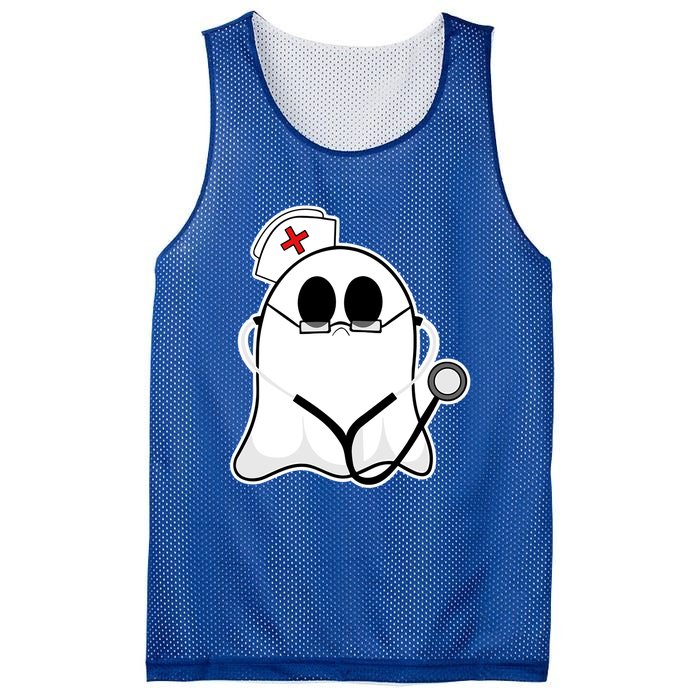 Nurse Ghost Scrub Top Halloween Costume For Nurses Rn Funny Gift Mesh Reversible Basketball Jersey Tank