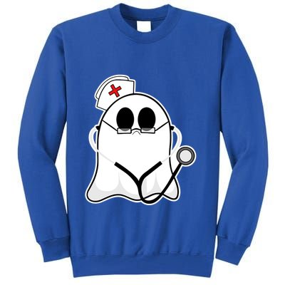 Nurse Ghost Scrub Top Halloween Costume For Nurses Rn Funny Gift Tall Sweatshirt