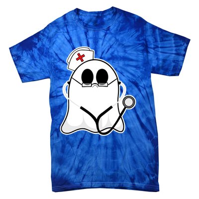 Nurse Ghost Scrub Top Halloween Costume For Nurses Rn Funny Gift Tie-Dye T-Shirt