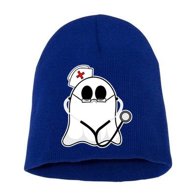 Nurse Ghost Scrub Top Halloween Costume For Nurses Rn Funny Gift Short Acrylic Beanie