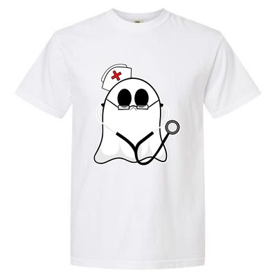 Nurse Ghost Scrub Top Halloween Costume For Nurses Rn Funny Gift Garment-Dyed Heavyweight T-Shirt