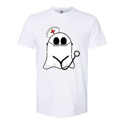 Nurse Ghost Scrub Top Halloween Costume For Nurses Rn Funny Gift Softstyle CVC T-Shirt