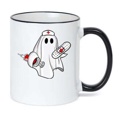 Nurse Ghost Scrub Top Halloween Costume For Nurses Rn Gift 11oz Black Color Changing Mug