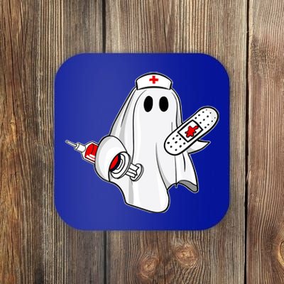 Nurse Ghost Scrub Top Halloween Costume For Nurses Rn Gift Coaster