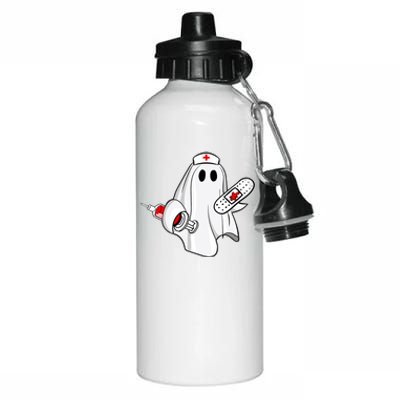 Nurse Ghost Scrub Top Halloween Costume For Nurses Rn Gift Aluminum Water Bottle