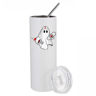 Nurse Ghost Scrub Top Halloween Costume For Nurses Rn Gift Stainless Steel Tumbler