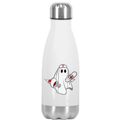 Nurse Ghost Scrub Top Halloween Costume For Nurses Rn Gift Stainless Steel Insulated Water Bottle