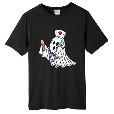 Nurse Ghost Scrub Top Halloween Costume For Nurses Rn Gift Tall Fusion ChromaSoft Performance T-Shirt