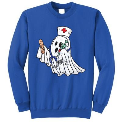 Nurse Ghost Scrub Top Halloween Costume For Nurses Rn Gift Sweatshirt