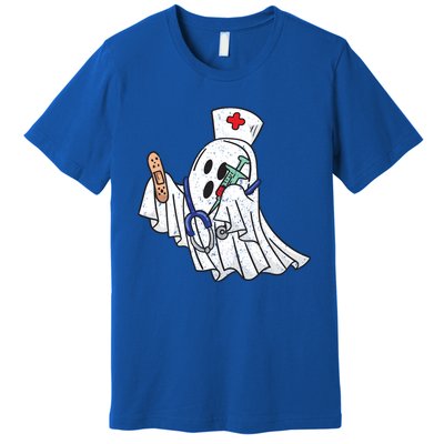 Nurse Ghost Scrub Top Halloween Costume For Nurses Rn Gift Premium T-Shirt