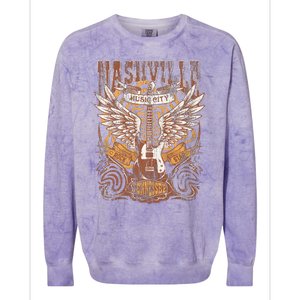 Nashville Guitarist Souvenir Music City Melodies Colorblast Crewneck Sweatshirt