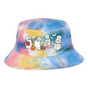 Nurse Ghost Scrub Nursing Halloween Costume For Nurses Gift Tie Dye Newport Bucket Hat