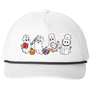 Nurse Ghost Scrub Nursing Halloween Costume For Nurses Gift Snapback Five-Panel Rope Hat