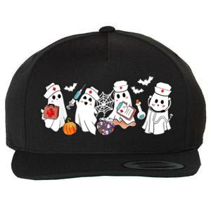 Nurse Ghost Scrub Nursing Halloween Costume For Nurses Gift Wool Snapback Cap