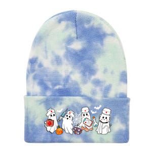 Nurse Ghost Scrub Nursing Halloween Costume For Nurses Gift Tie Dye 12in Knit Beanie