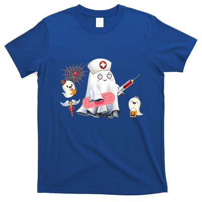 Nurse Ghost Scrub Top Halloween Costume Cna Nurses Rn Meaningful Gift T-Shirt