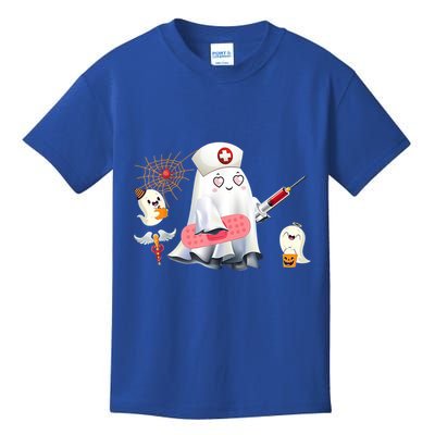 Nurse Ghost Scrub Top Halloween Costume Cna Nurses Rn Meaningful Gift Kids T-Shirt