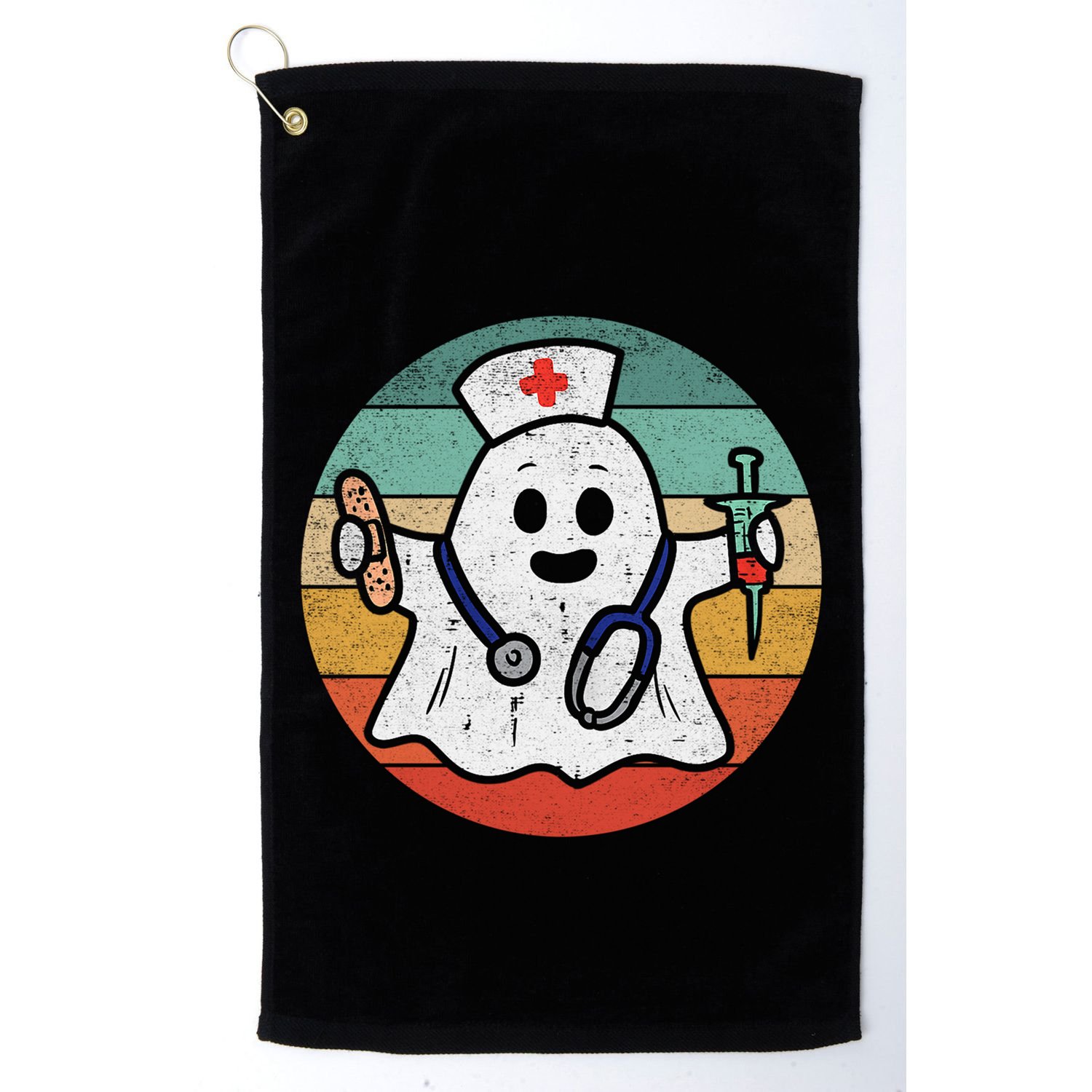 Nurse Ghost Scrub Top Halloween Costume For Nurses Rn Meaningful Gift Golf Towel