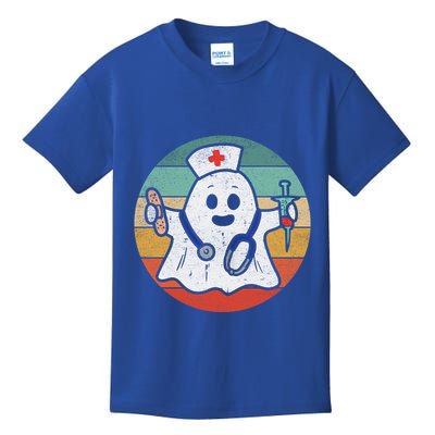 Nurse Ghost Scrub Top Halloween Costume For Nurses Rn Meaningful Gift Kids T-Shirt