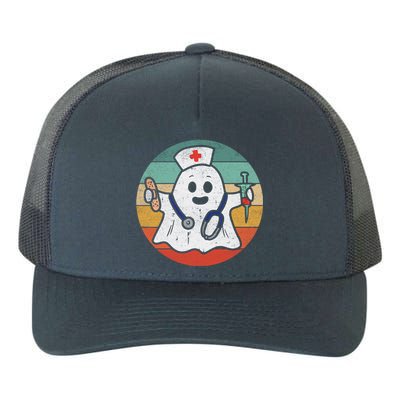 Nurse Ghost Scrub Top Halloween Costume For Nurses Rn Meaningful Gift Yupoong Adult 5-Panel Trucker Hat