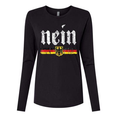 Nein German Saying No Funny Germany Oktoberfest Vintage Womens Cotton Relaxed Long Sleeve T-Shirt