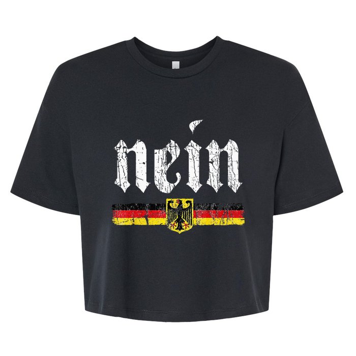 Nein German Saying No Funny Germany Oktoberfest Vintage Bella+Canvas Jersey Crop Tee