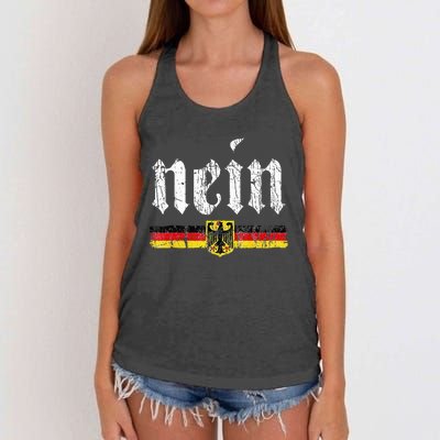 Nein German Saying No Funny Germany Oktoberfest Vintage Women's Knotted Racerback Tank