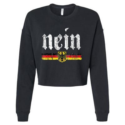 Nein German Saying No Funny Germany Oktoberfest Vintage Cropped Pullover Crew