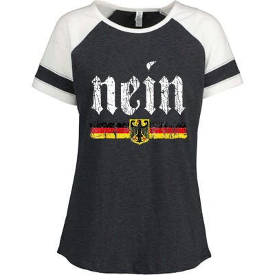 Nein German Saying No Funny Germany Oktoberfest Vintage Enza Ladies Jersey Colorblock Tee