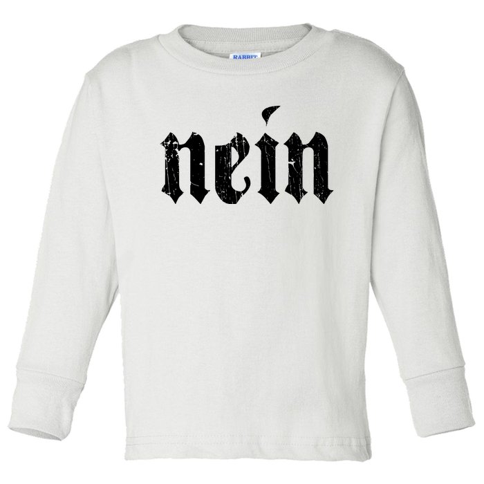 Nein German Saying No Funny Germany Deutschland Vintage Toddler Long Sleeve Shirt