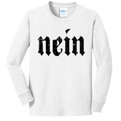 Nein German Saying No Funny Germany Deutschland Vintage Kids Long Sleeve Shirt