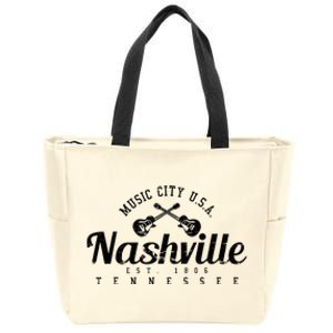 Nashville Guitar Tennessee Country Music City Gift Souvenir Zip Tote Bag