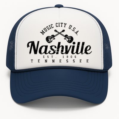 Nashville Guitar Tennessee Country Music City Gift Souvenir Trucker Hat