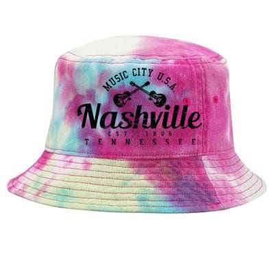 Nashville Guitar Tennessee Country Music City Gift Souvenir Tie-Dyed Bucket Hat