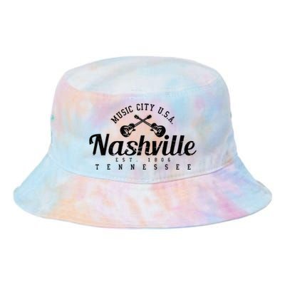 Nashville Guitar Tennessee Country Music City Gift Souvenir Tie Dye Newport Bucket Hat