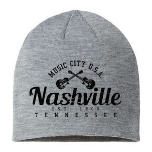 Nashville Guitar Tennessee Country Music City Gift Souvenir Sustainable Beanie